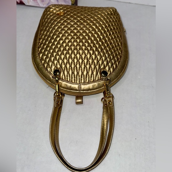 BALLY Quilted Gold Mini Handbag - Picture 7 of 14